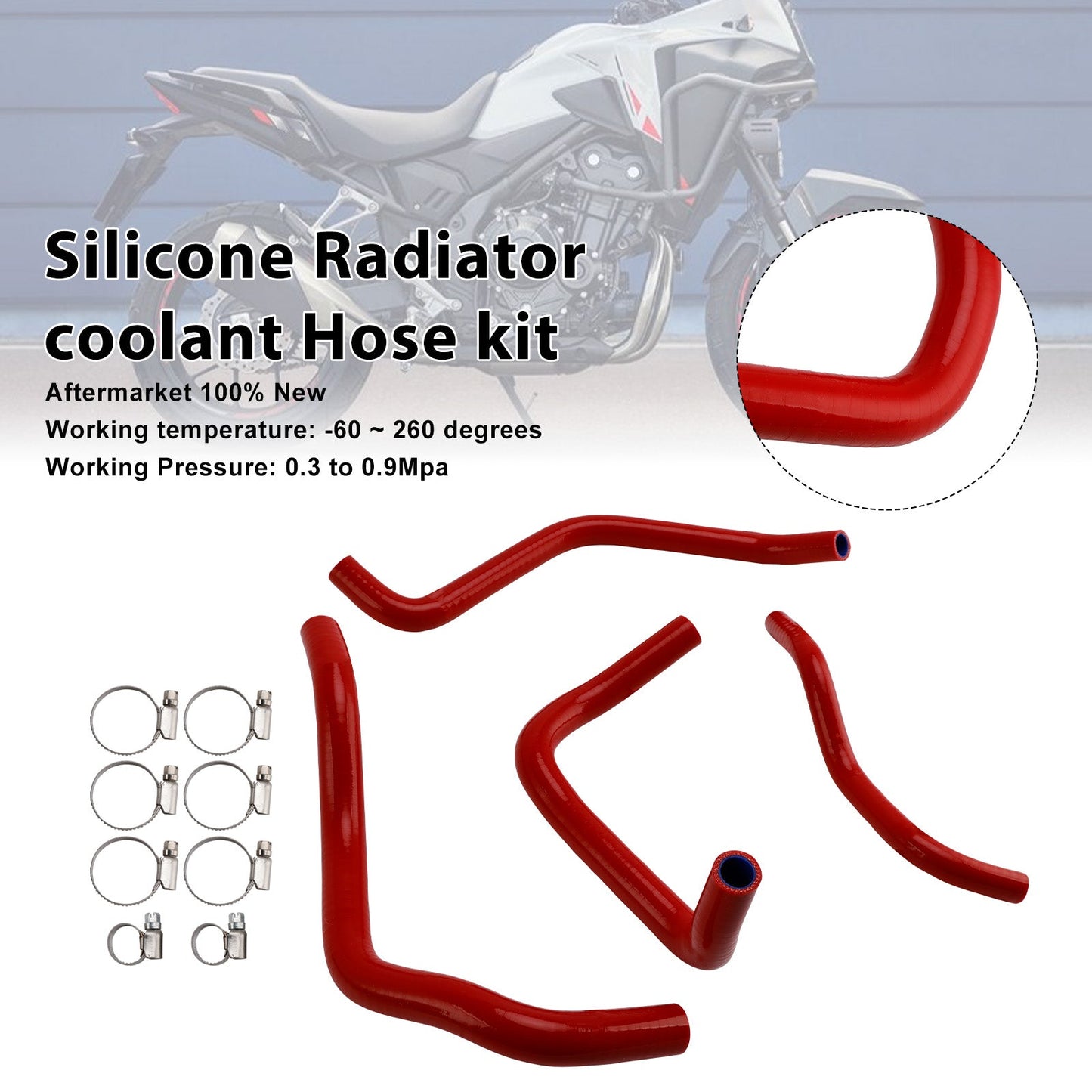 Tubo flessibile in silicone per liquido di raffreddamento del radiatore per Honda NX400 NX500 CB500 CB500F/X/R