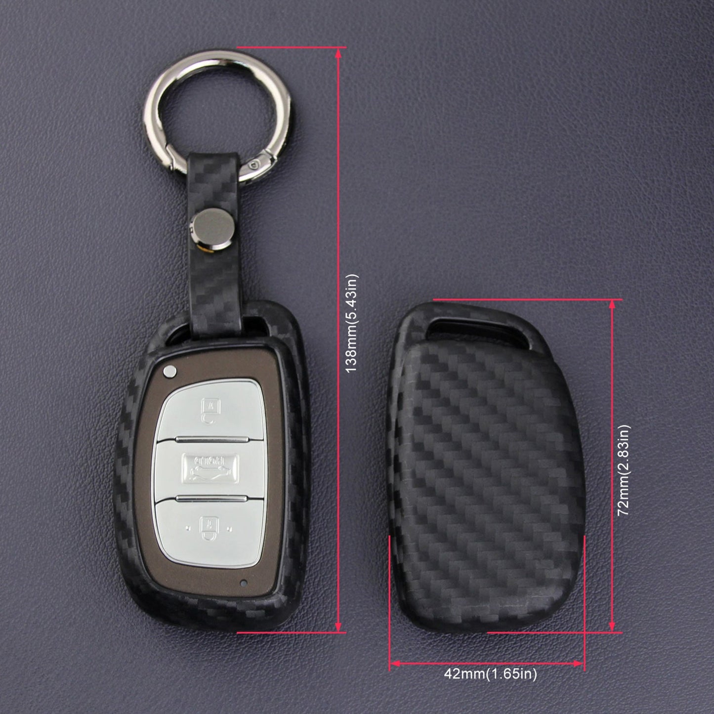 Custodia in similpelle e silicone per chiave auto con fibbia per Hyundai