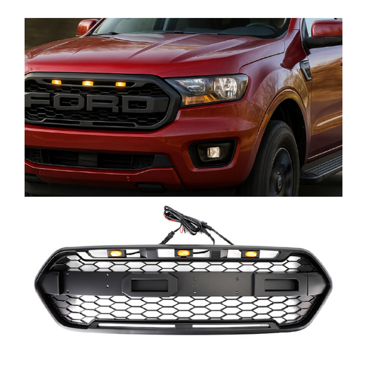 2467234 Griglia paraurti anteriore nera opaca a 3 LED Per 2018-2023 Ford Transit Custom Trail