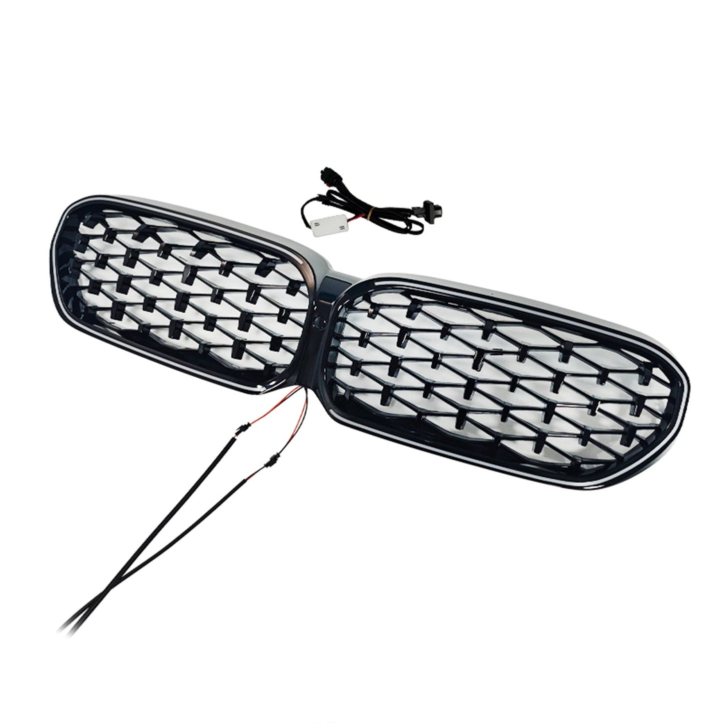 Griglia anteriore a doppio rene diamantata nera per BMW Serie 5 G30 G38 2021-2024.