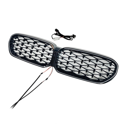 Griglia anteriore a doppio rene diamantata nera per BMW Serie 5 G30 G38 2021-2024.