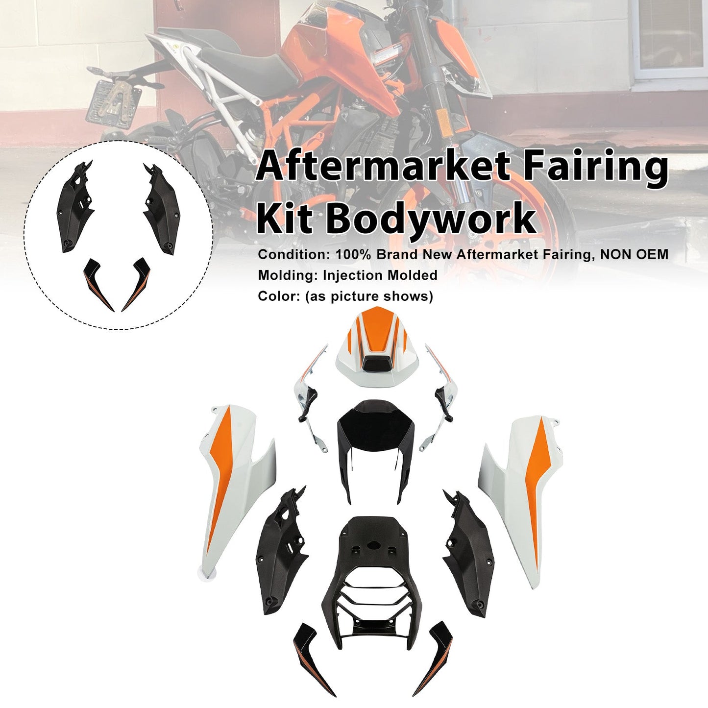 Kit di carene in plastica stampata a iniezione per Honda 390 Duke 2017-2023