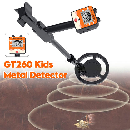 GT260 Metal Detector per Bambini, Impermeabile, Bobina di Ricerca da 6,3"" Nero