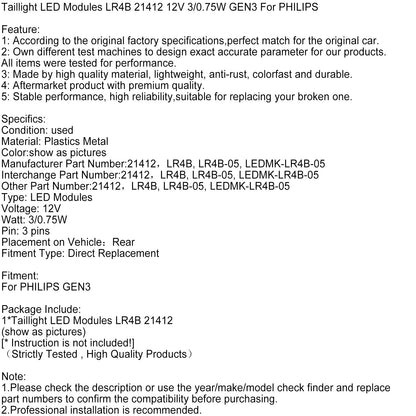 Moduli LED per fanali posteriori LR4B 21412 12V 3/0,75W GEN3 5-3Pin per PHILIPS