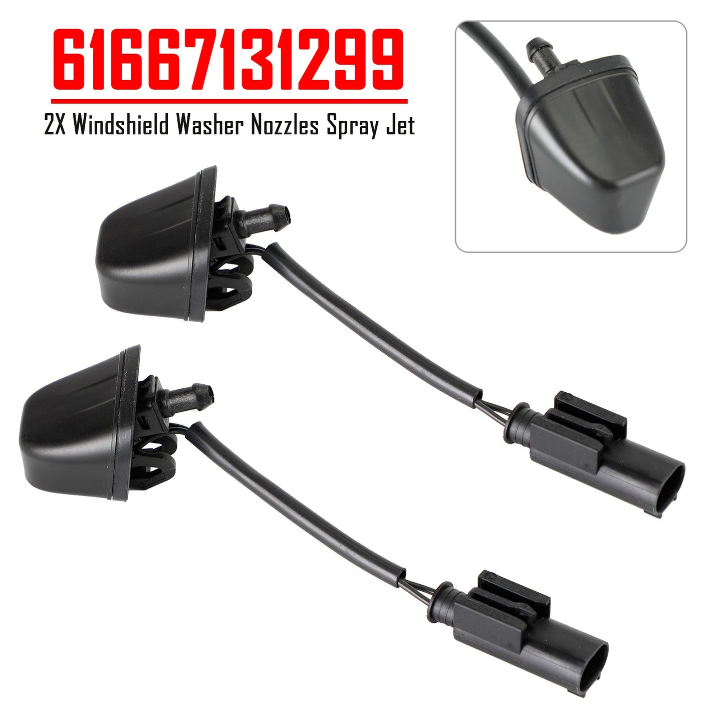 2X Ugello tergicristallo riscaldato per BMW E90 E91 E92 61667131299
