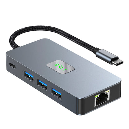 9 in 1 TYPE-C a RJ45 (Gigabit) + USB 3.0*3 + HDMI + dati USB-CS + PD100W + SD/TF per iPad Pro