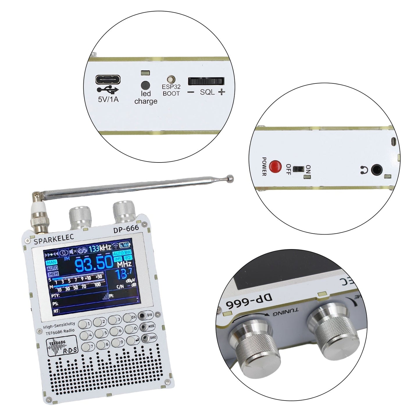 Radio DSP TEF6686 DP666 Radio a onde corte LW MW SW 0IRT ad alta sensibilità a banda intera