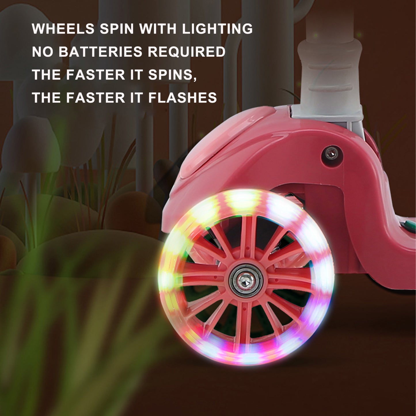 2-in-1 bambini scooter pieghevole seduta luce 3 ruote regolabile pieghevole barra blu/rosa
