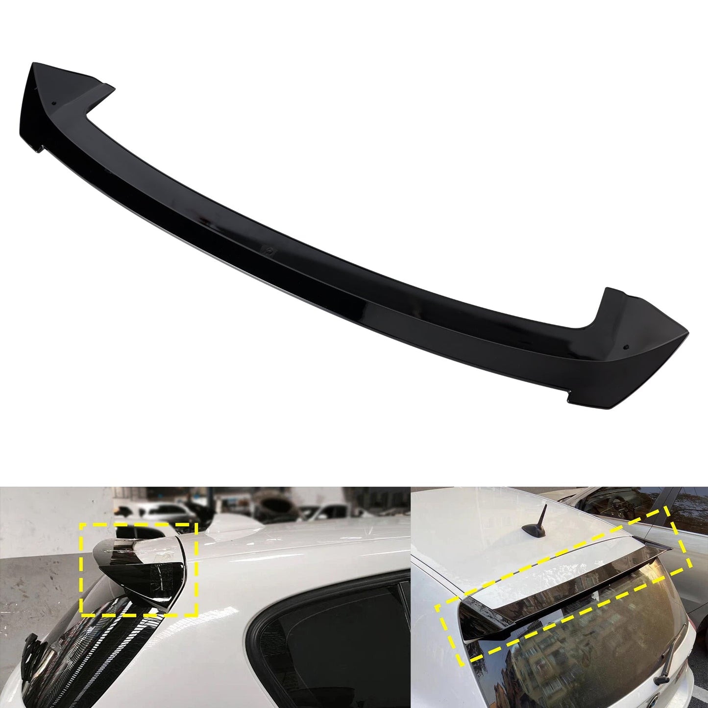 Spoiler posteriore per tetto e ala del bagagliaio, colore nero lucido, per BMW Serie 1 E81 E87 2004-2011
