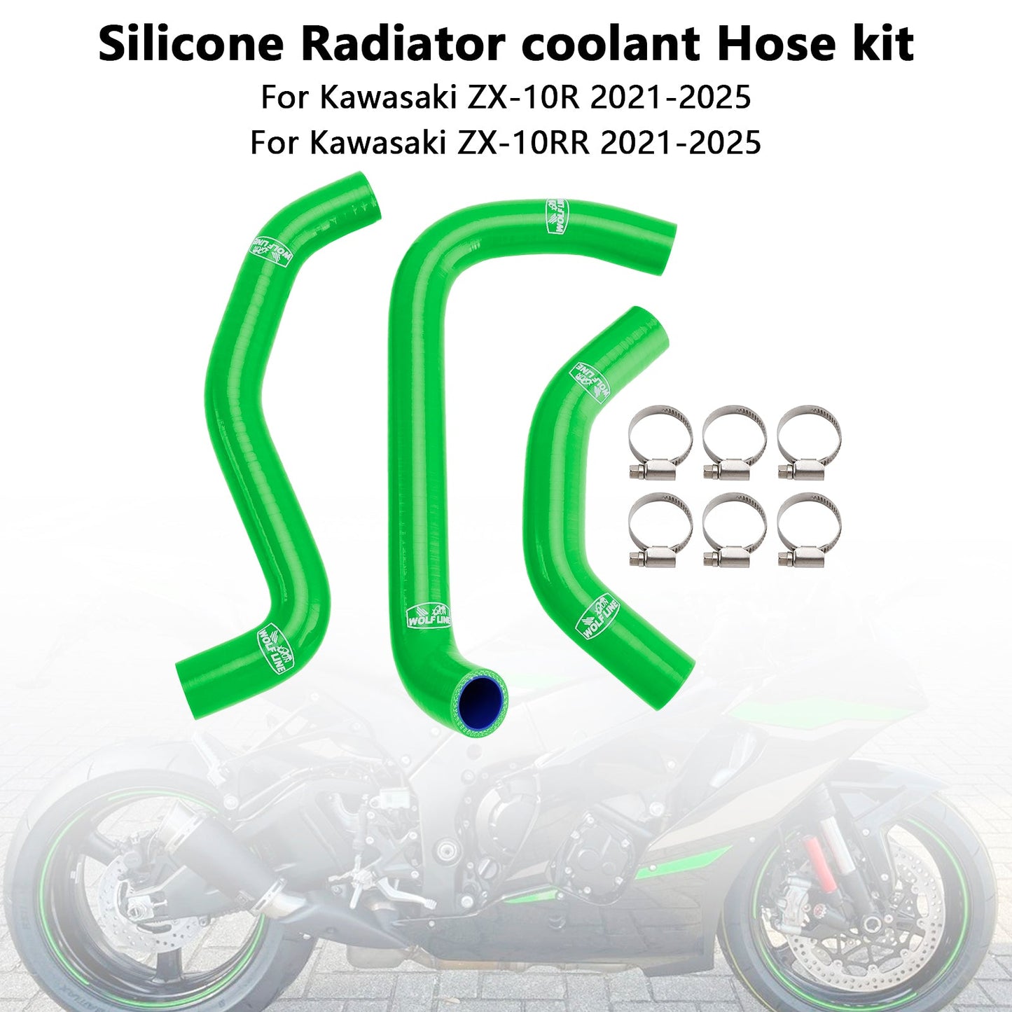 Tubo flessibile del liquido di raffreddamento del radiatore in silicone Kawasaki ZX10R ZX-10RR 2021-2025