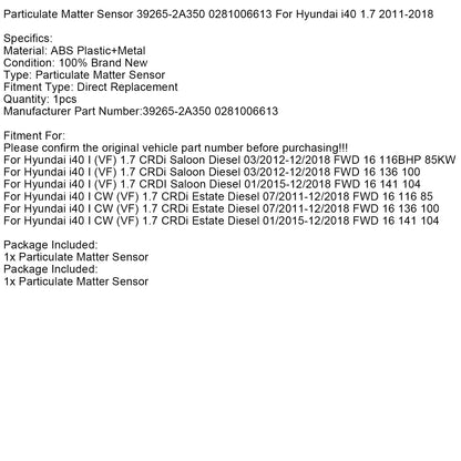 Sensore di particolato Hyundai i40 1.7 2011-2018 39265-2A350 0281006613