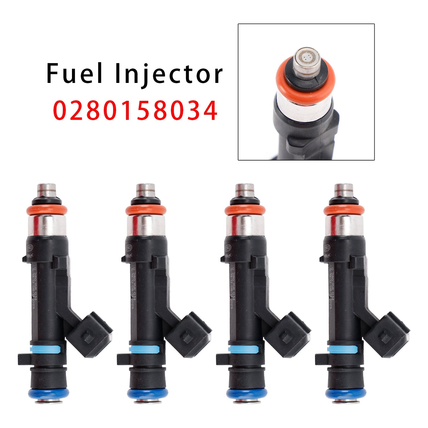 4 pezzi iniettore di carburante per Dacia Sandero Dokker Logan Renault Kangoo 0280158034
