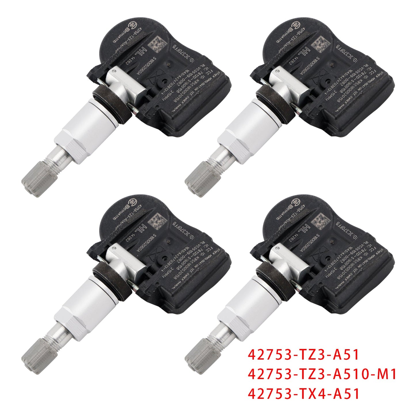 Sensore di pressione pneumatici TPMS 4X per Acura MDX RDX TLX ILX 42753TZ3A51