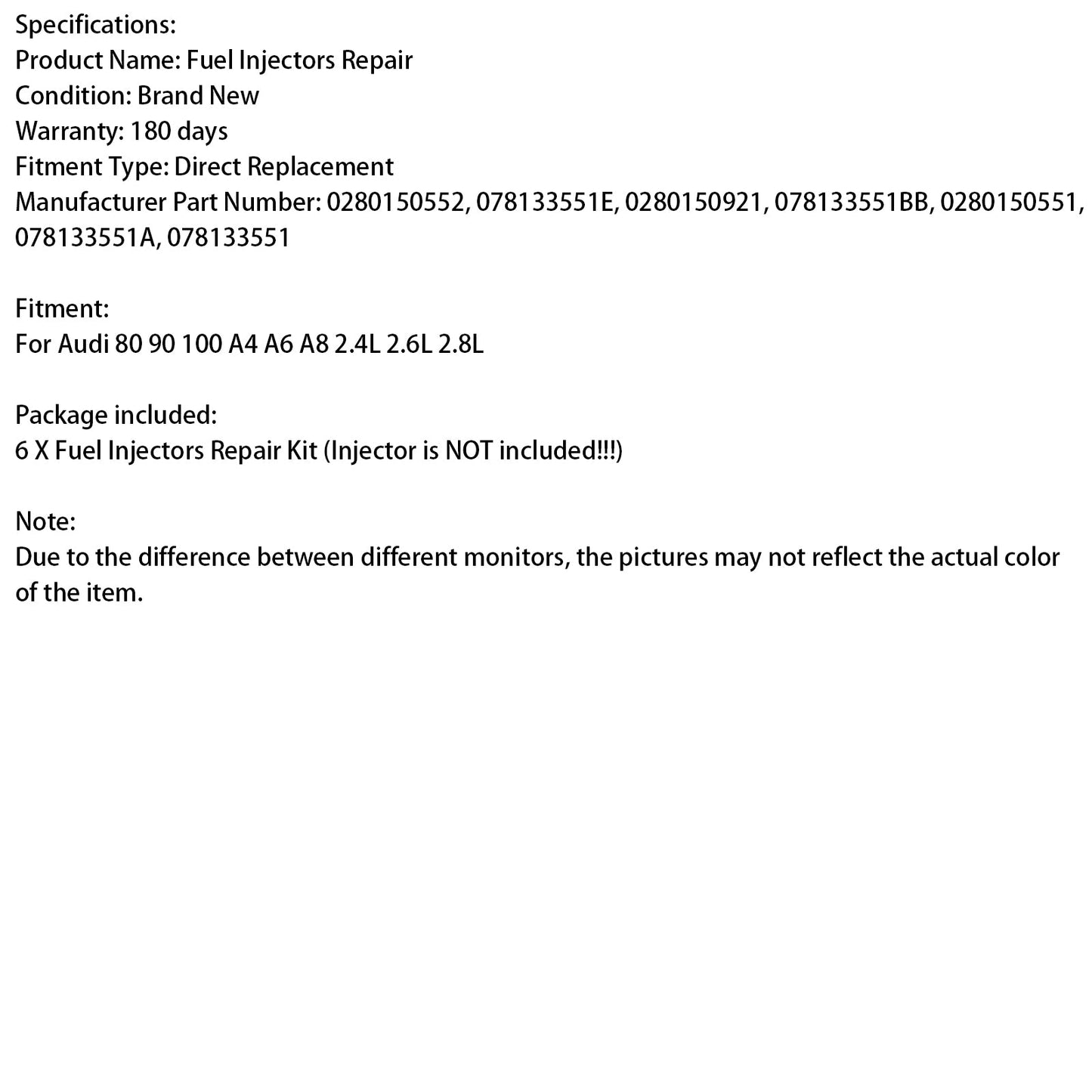 6 pezzi Guarnizione filtro O-ring iniettore carburante adatta per Audi 80 90 100 A4 A6 A8 2.4 2.6 2.8