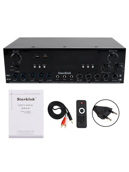 Bluetooth HiFi 2000W Stereo Power Amplificatore 5.1-Channel Subwoofer Amplifier