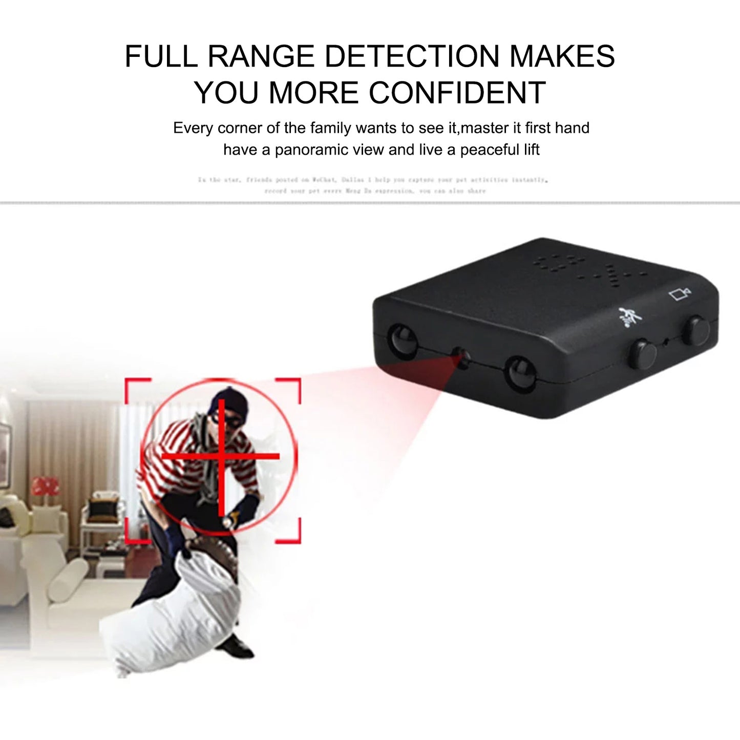 XD Mini Nascosta Spycam Camera 1080 HD Microcamera Night View Nanny CAM per Home