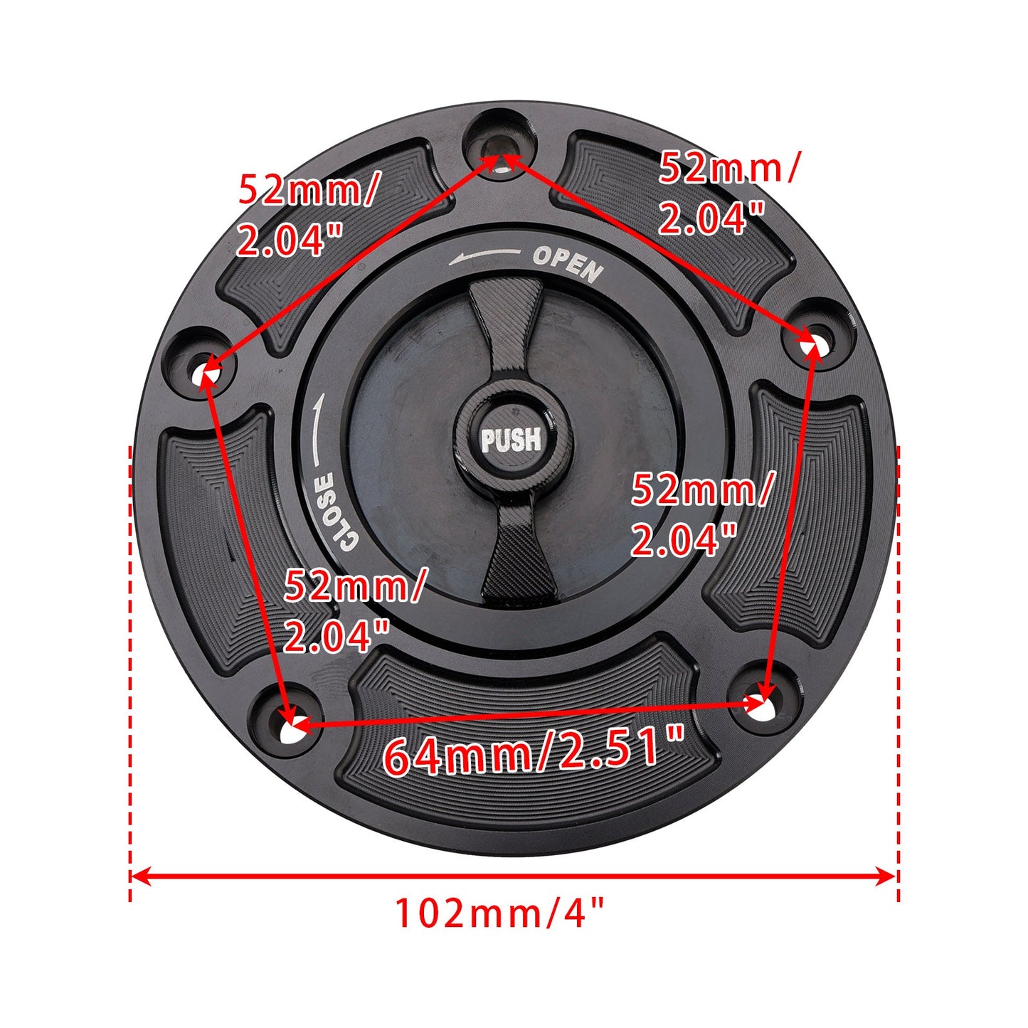 Tappo serbatoio carburante CNC da 102 mm senza chiave per QJMOTOR RRQ600 550 R400 R350 R250 SRK 600
