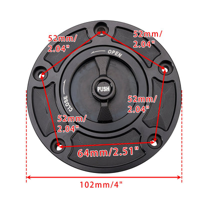 Tappo serbatoio carburante CNC da 102 mm senza chiave per QJMOTOR RRQ600 550 R400 R350 R250 SRK 600