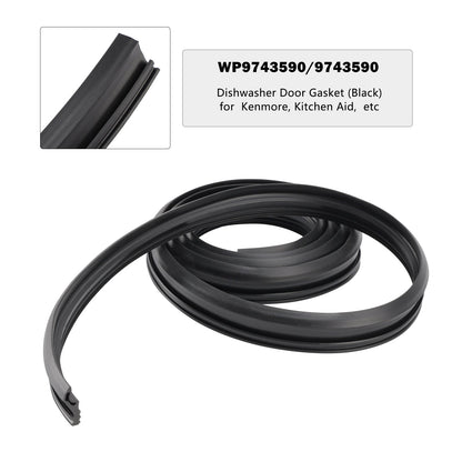 Guarnizione per porta lavastoviglie WP9743590/9743590 (nera) per Kenmore KitchenAid ecc.