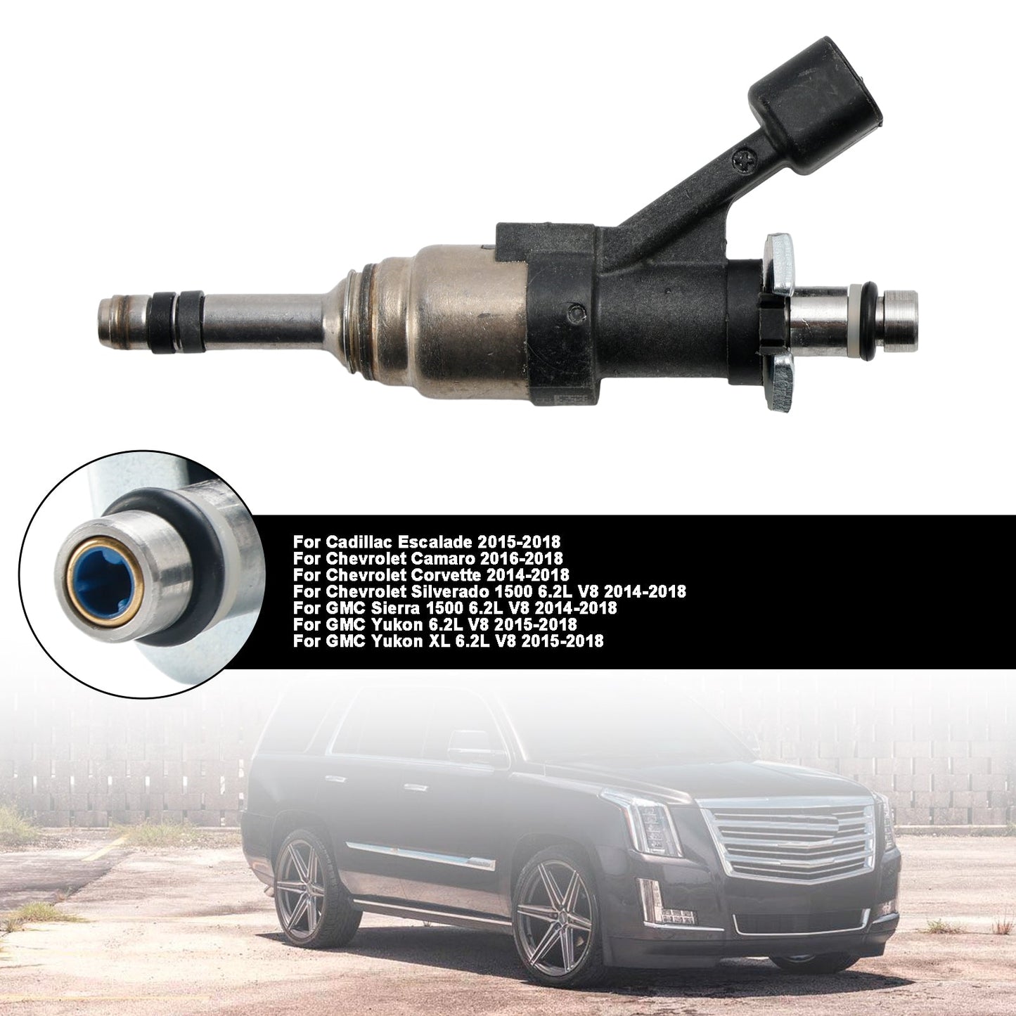 1 pz Iniettore carburante 12668393 Adatto Cadillac Escalade 2015-2018 Adatto Camaro 16-18