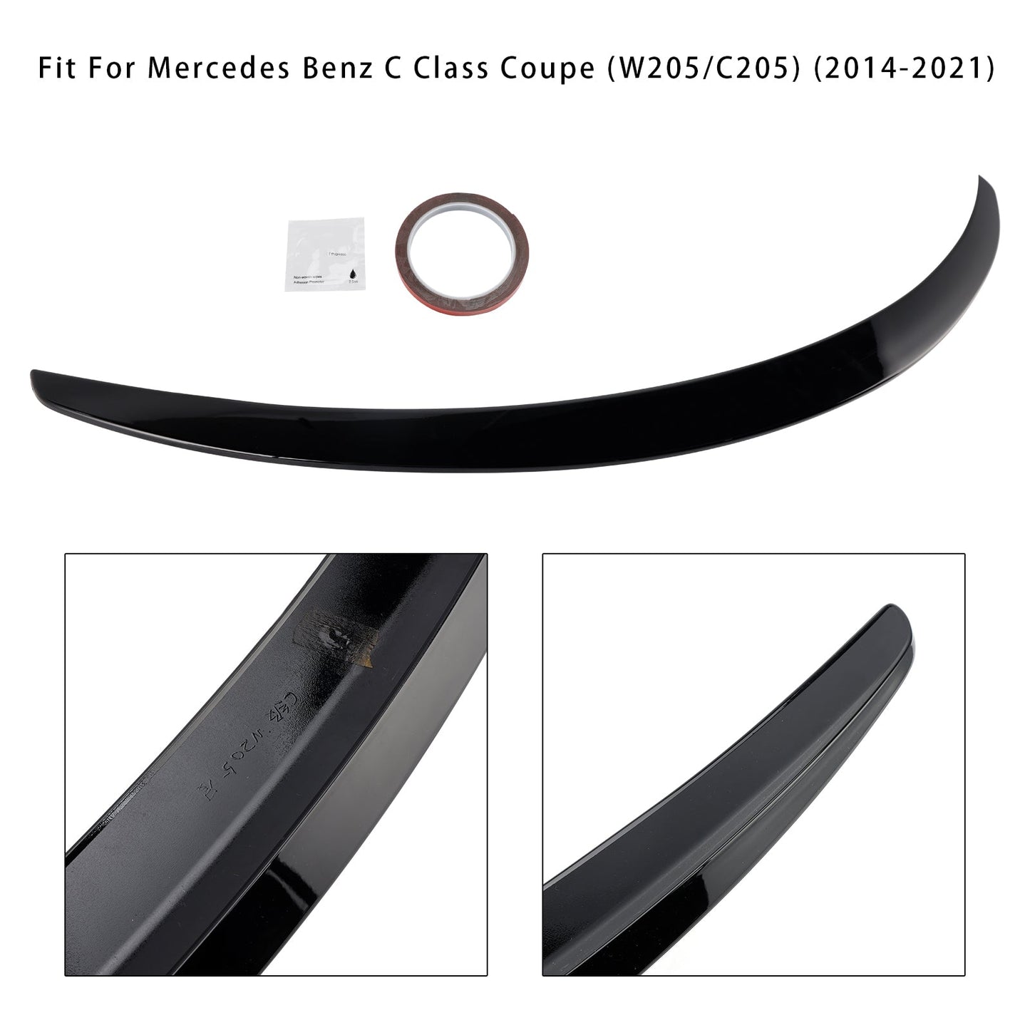 Spoiler posteriore nero lucido Mercedes-Benz Classe C W205 C205 Coupé 2014-2021