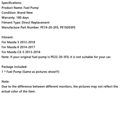 Pompa carburante ad alta pressione Mazda 6 2014-2017 PE19-20-3F0 PE19203F0