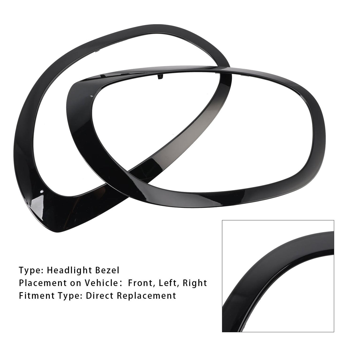 51137388117 Set di cornici per fari anteriori sinistro e destro per Mini Cooper Countryman 2017-2023 51137388118