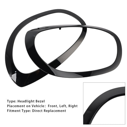 51137388117 Set di cornici per fari anteriori sinistro e destro per Mini Cooper Countryman 2017-2023 51137388118