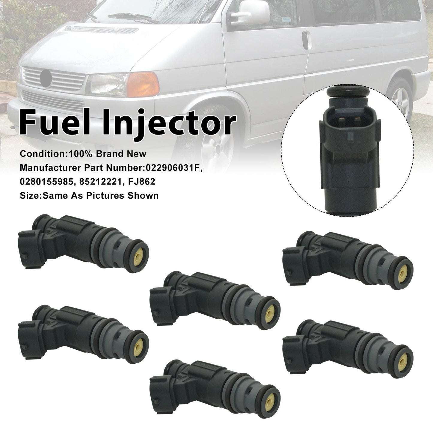 Iniettori di carburante a 6 pezzi per Volkswagen Golf V6 2.8L (anni 2002-2005) - Codice articolo: 0280155985