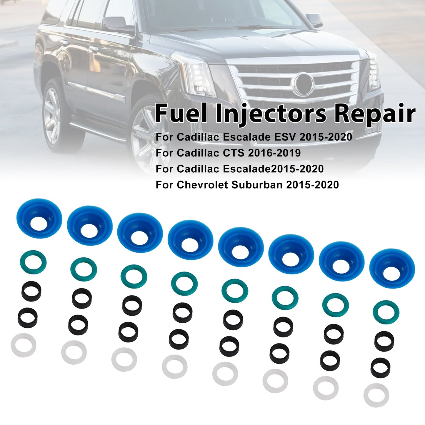 Kit O-ring per iniettore carburante adatto a Chevrolet Silverado 1500 2019-2019, compatibile con Camaro