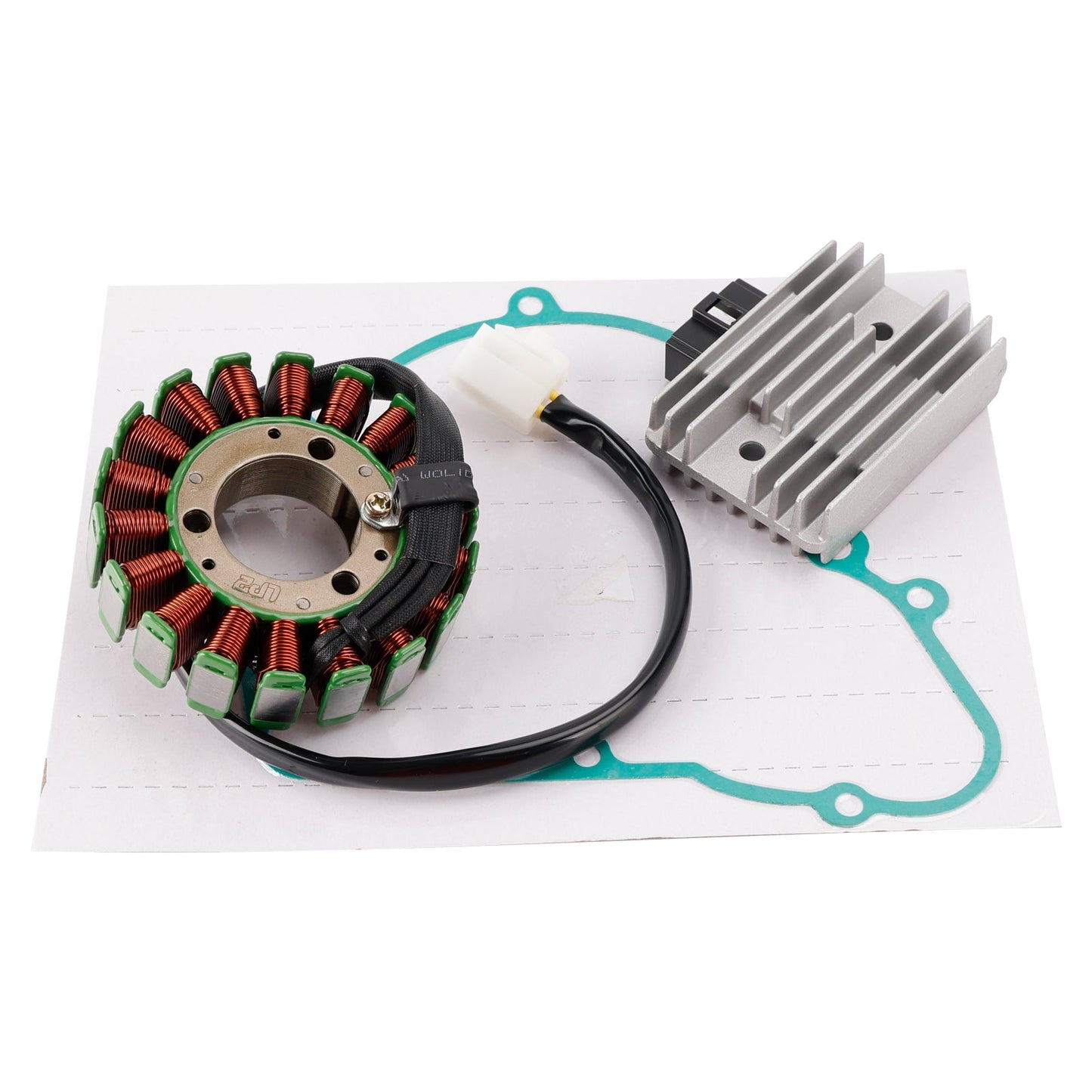 2003-2011 Kawasaki KLF250 Bayou 250 2WD Regolatore dello statore raddrizzatore e guarnizione 21003-1287 11009-1672