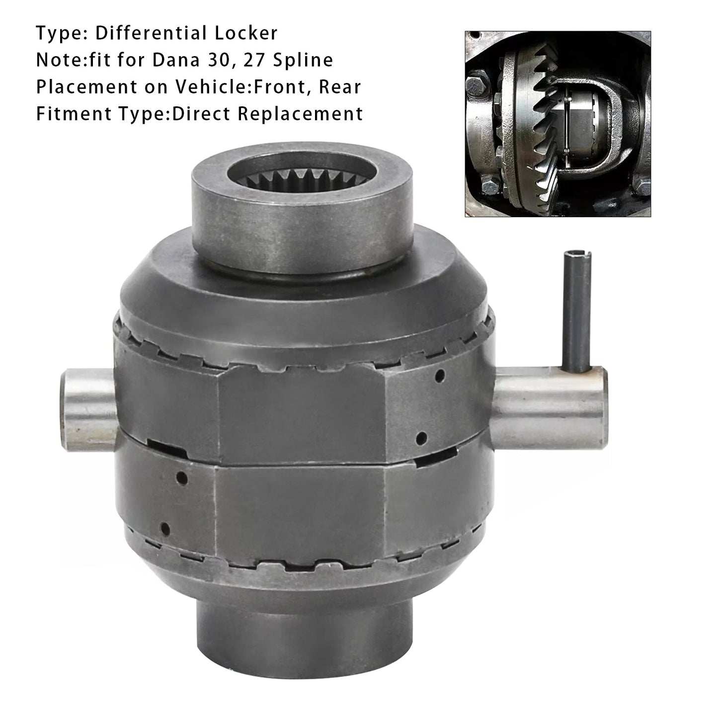 Bloccaggio differenziale anteriore Dana 30, 27 scanalature per Ford Bronco 1966-1971 SLD3027