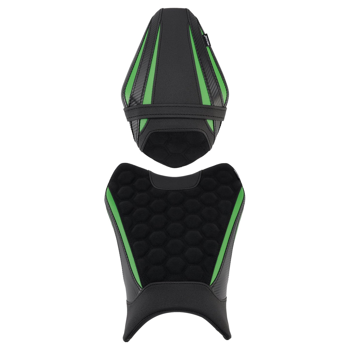 Kit sella conducente e passeggero ZX-6R per Kawasaki 2019-2025, cuscino posteriore verde