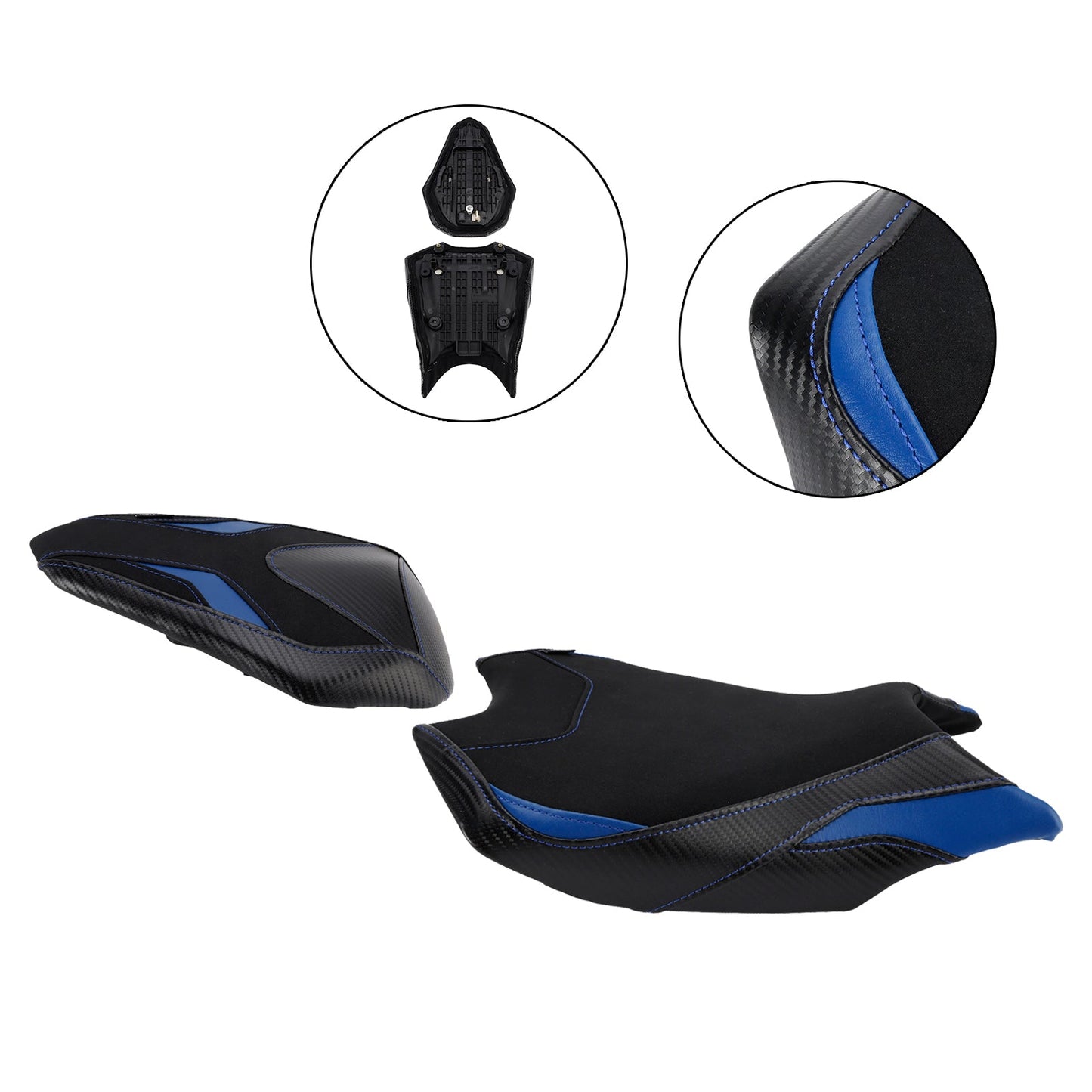 Kit cuscini passeggero Raider anteriori e posteriori blu per Honda CBR250RR 2017-2024 2023