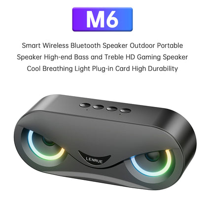 Altoparlante Bluetooth wireless intelligente M6, altoparlante portatile per gaming con luce pulsante accattivante.