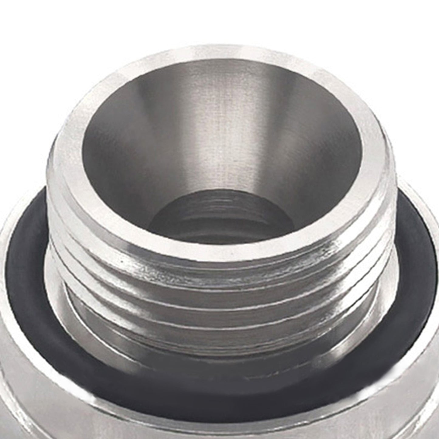 Adattatore per valvola di scarico olio, filettatura 27mm-2.0, colore argento, codice A-211.