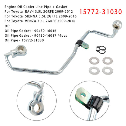 Tubo di collegamento del radiatore dell'olio motore 2GRFE 15772-31030 + guarnizioni per Toyota Avalon Camry