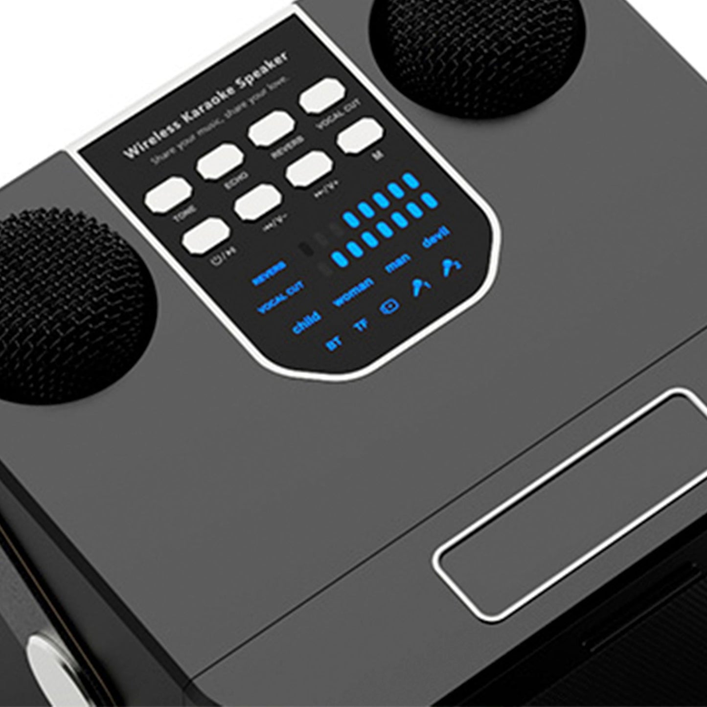 Altoparlante Bluetooth wireless con doppio microfono, altoparlante portatile per karaoke domestico