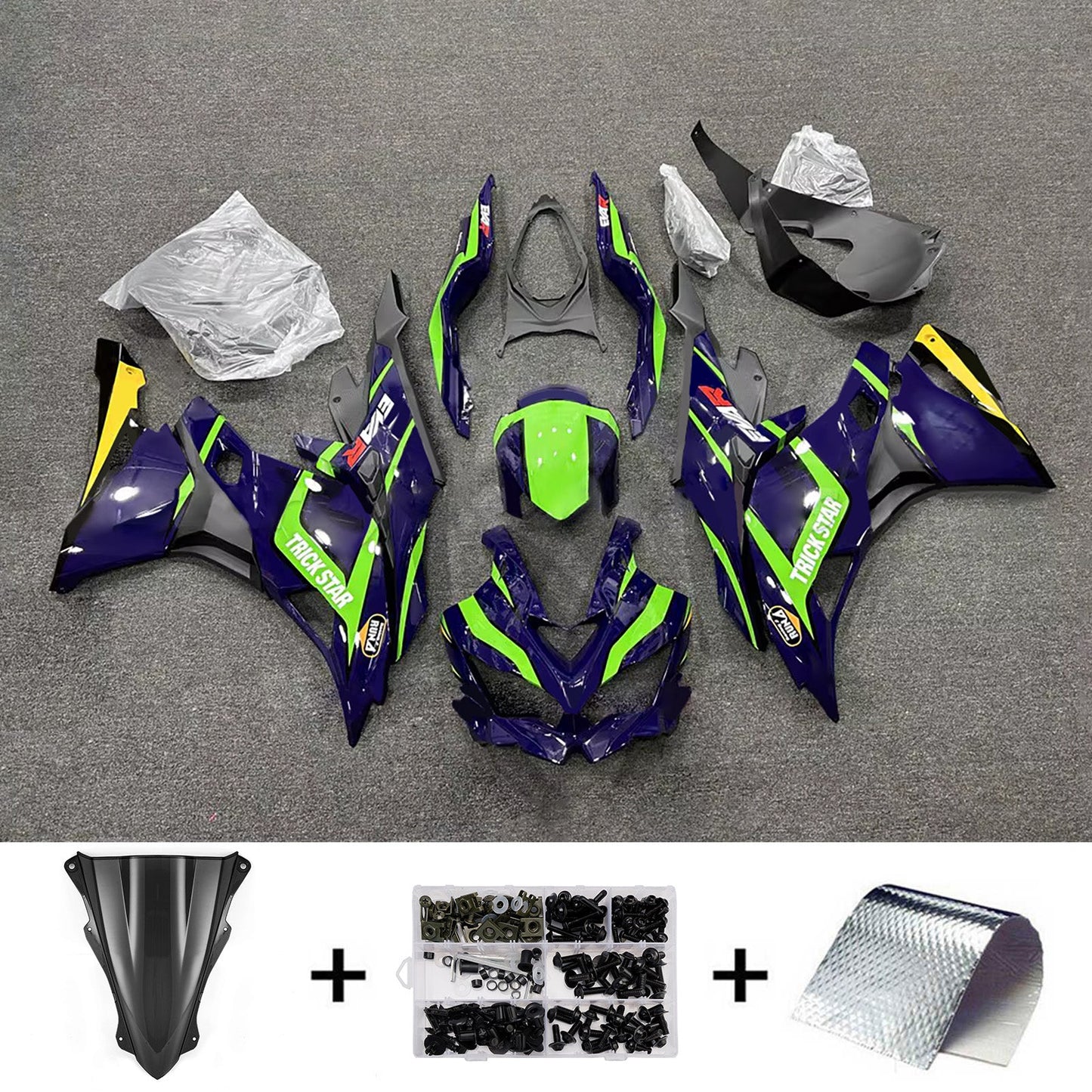 Kit carenatura iniezione adatto per Kawasaki Ninja ZX-25R ZX-4R ZX-4RR 2019-2026