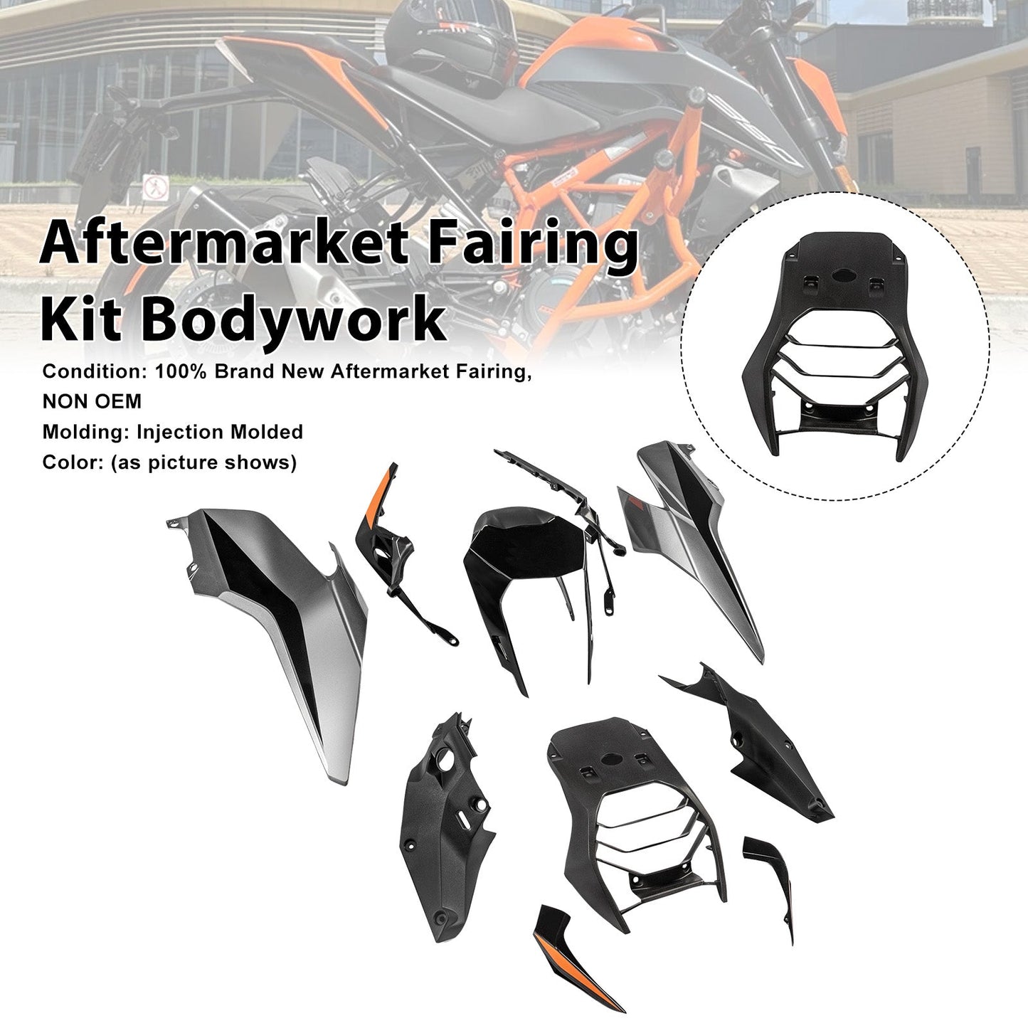 Kit di carene in plastica stampata a iniezione per Honda 390 Duke 2017-2023