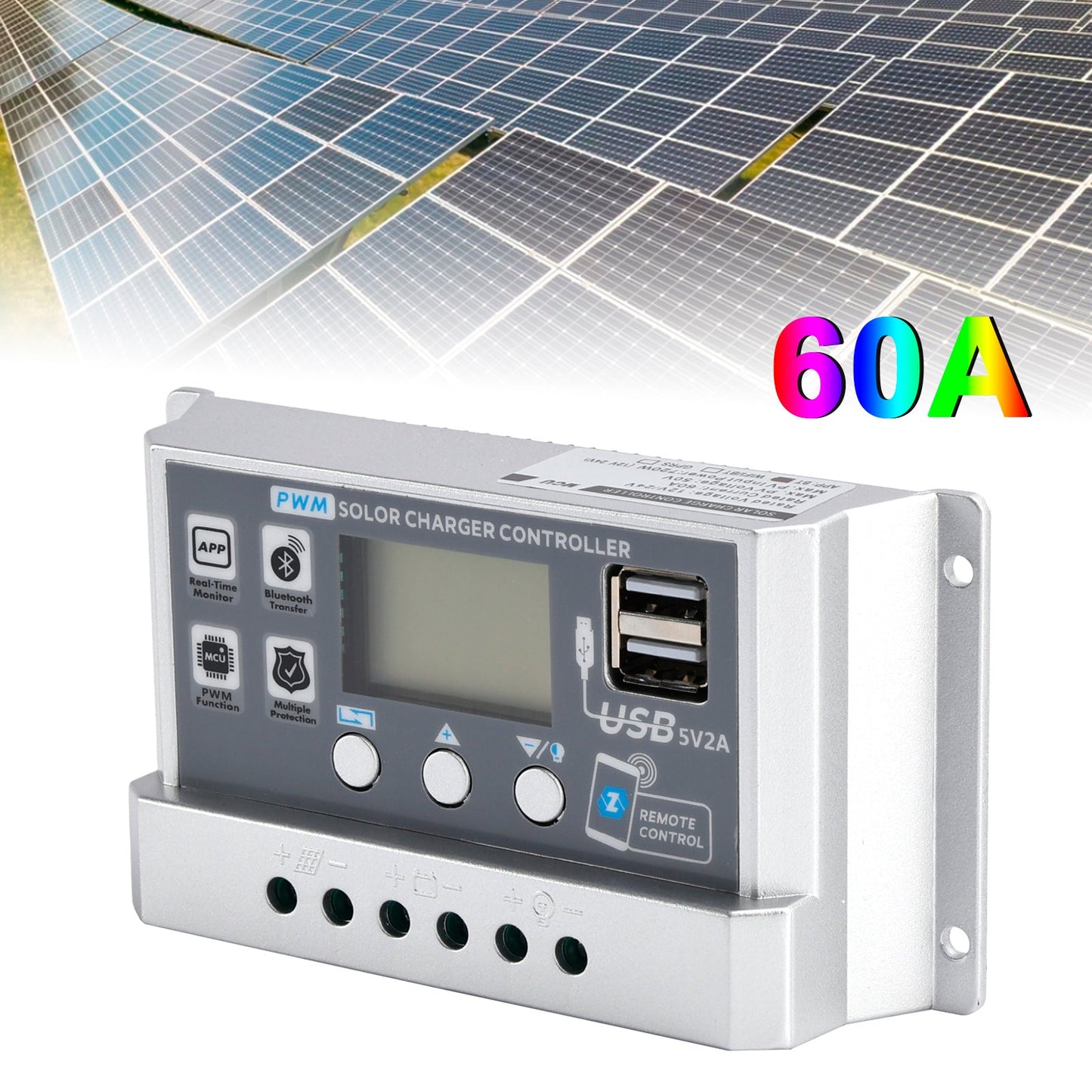 Regolatore solare PWM 10A-60A APP mobile Regolatore solare di controllo intelligente