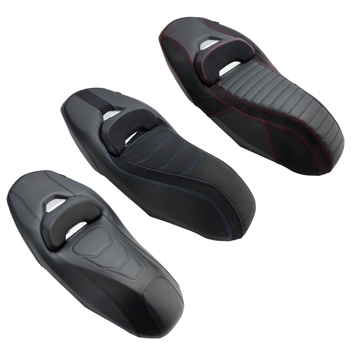 Sella passeggero completa per pilota Yamaha X-Max 300 2023-2025 con cuscino rosso