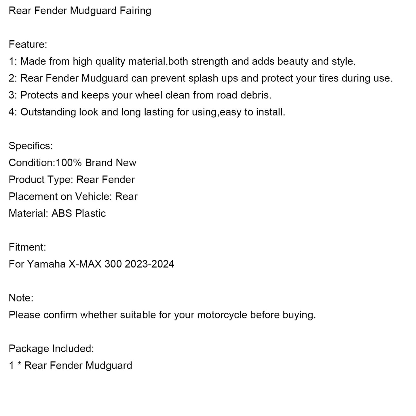 Parafango anteriore Yamaha X-MAX 300 2023-2024, carenatura