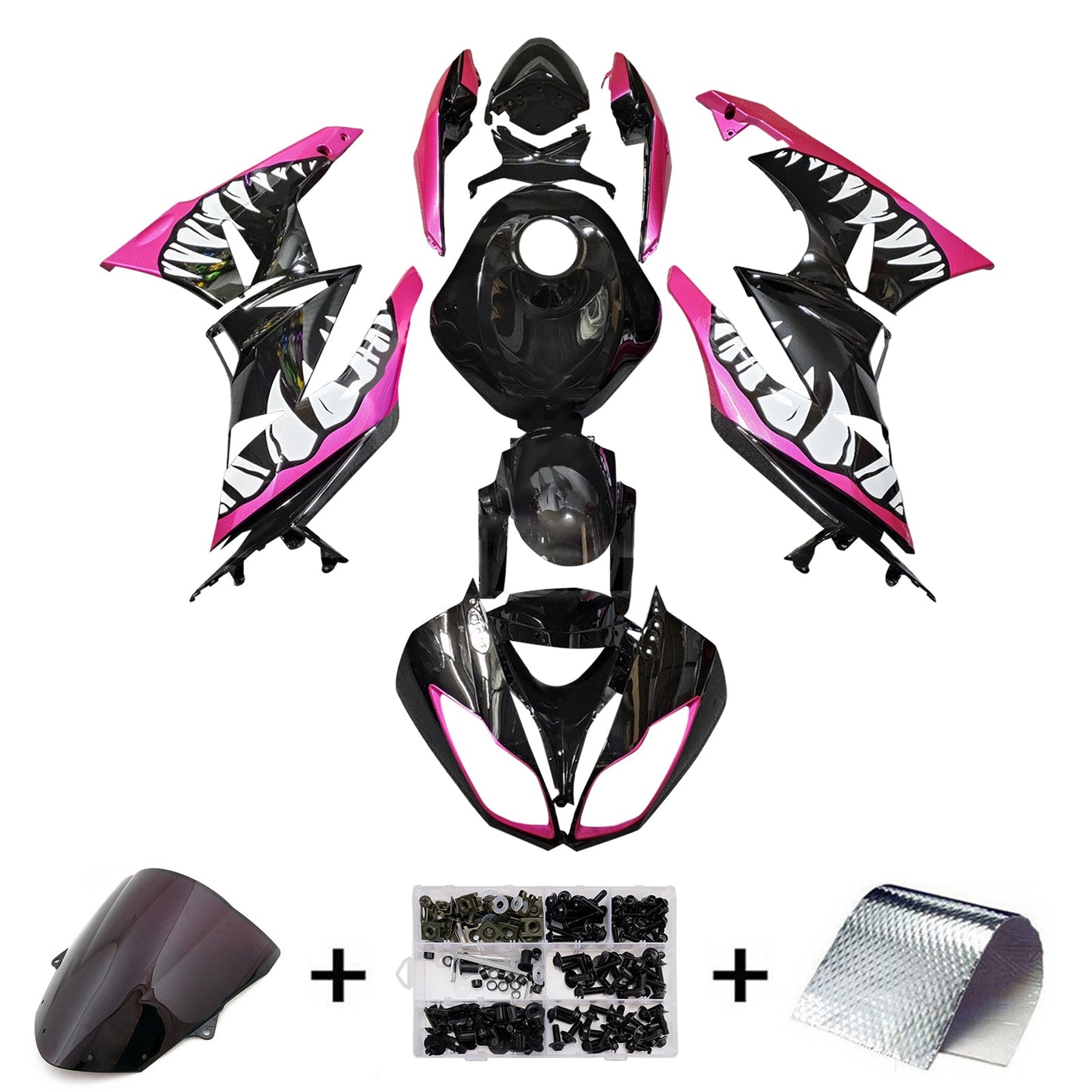 Kit carenatura iniezione in plastica ABS adatto per Kawasaki ZX6R 636 2009-2012