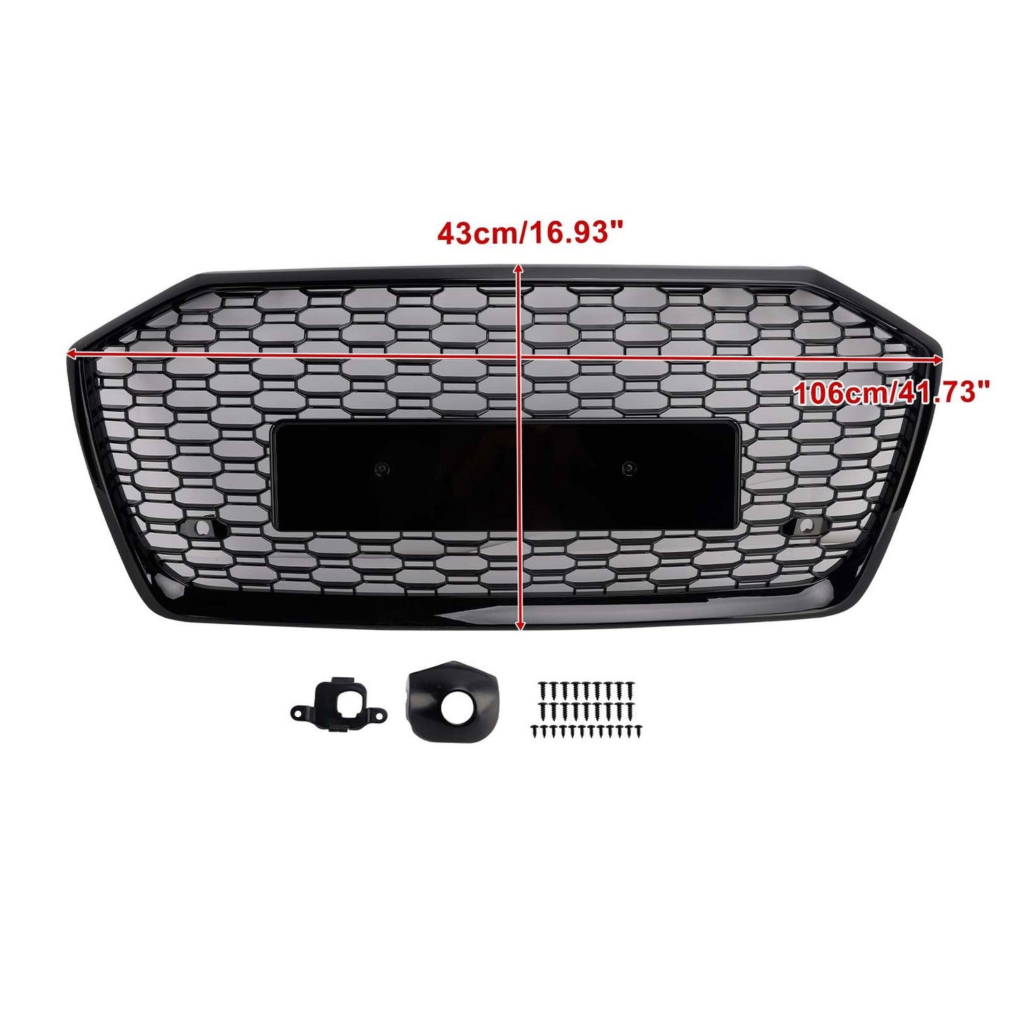 Griglia anteriore a nido d'ape in stile RS6 per Audi A6 S6 2019-2023 senza ACC