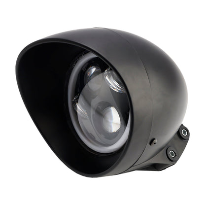 Faro anteriore da 5,75"" con faretto universale a 4 lampadine, adatto per moto, cromato