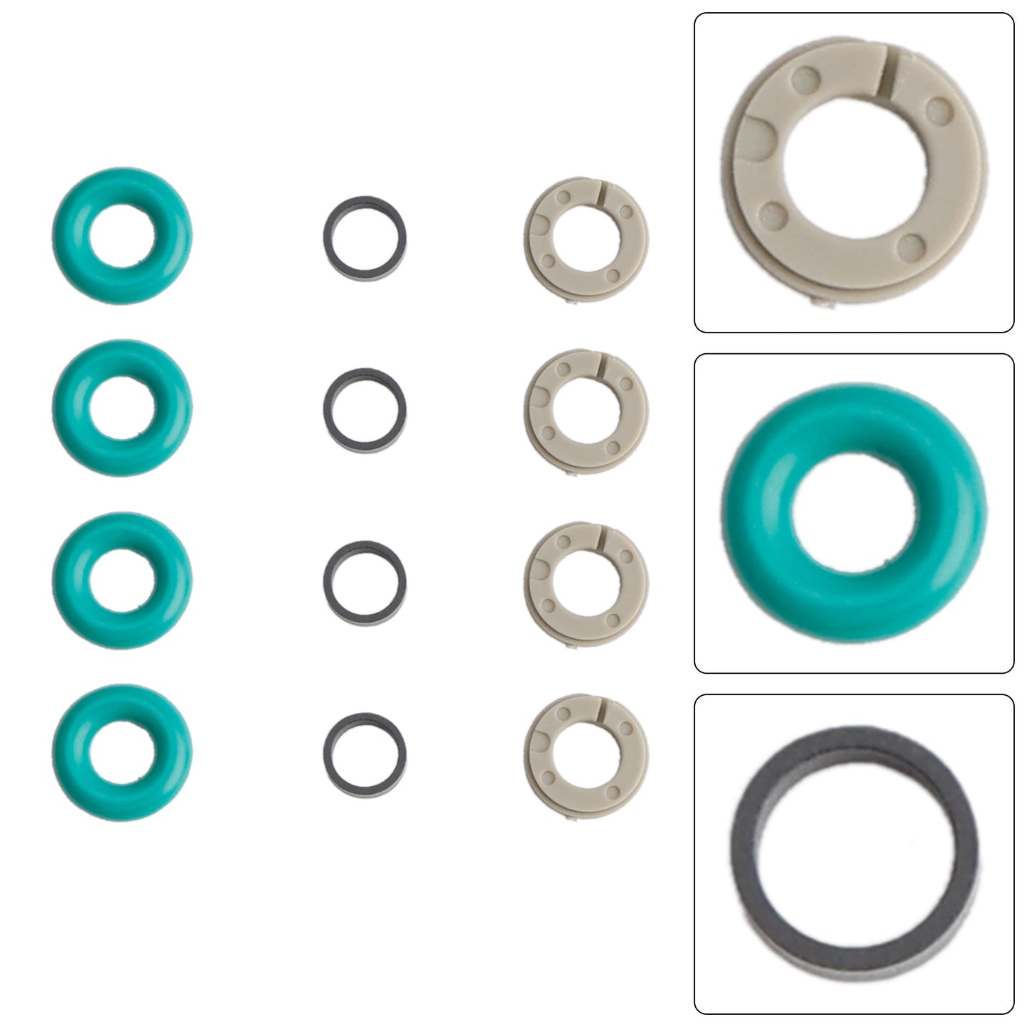 Kit di manutenzione iniettore carburante 4 pezzi O-ring 0261500354 per Audi, Skoda, 1,2 l, 1,4 l
