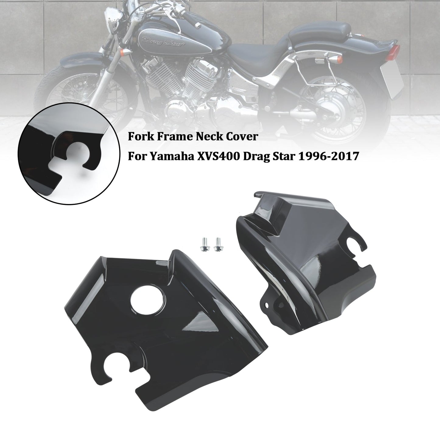 1997-2003 Yamaha XVS650 Drag Star V-Star 650 Custom Classic Yamaha XVS400 Drag Star Forcella Telaio Coprimanico