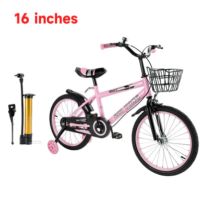 16 pollici di bici da bici per bambini sedile regolabile in bicicletta con ruote ausiliarie