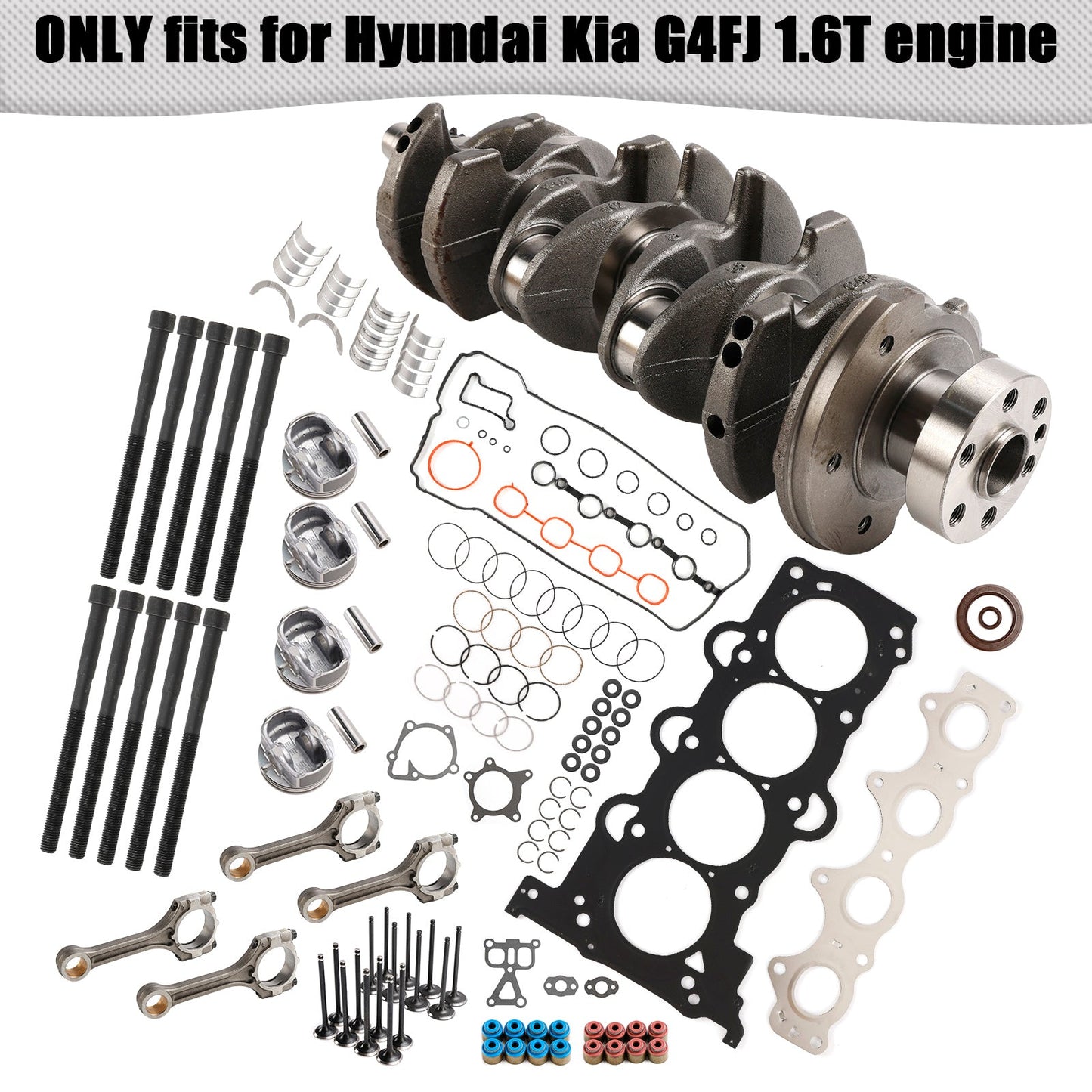 Kit di revisione e ricostruzione del motore Kia Seltos (SP2) G4FJ 1.6T 2019–2022 Kit guarnizioni bielle pistoni 231102B700